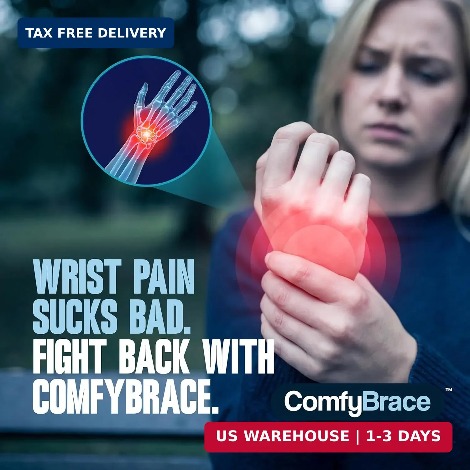 ComfyBrace 2 PACK Nighttime Pain Relief Wrist Brace for Carpal Tunnel, Tendoniti