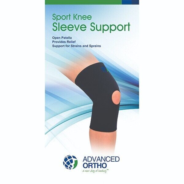 SM Advanced Sport Knee Sleeve Support Neoprene Medium 14-16″ Black #305-3 Pack