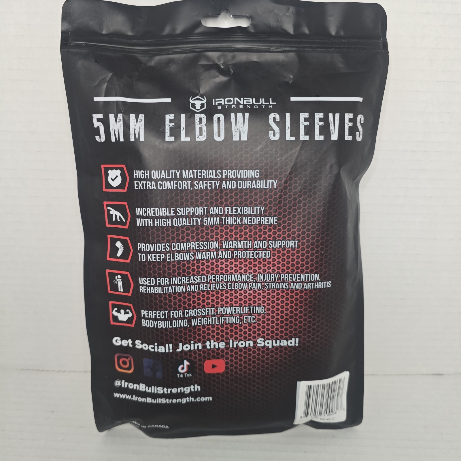 IRONBULL 5MM Elbow Sleeves High Performance Black Size XS