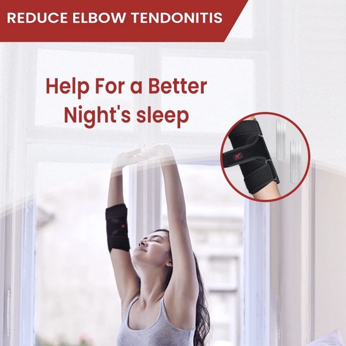 Hurmoya Elbow Brace Medium Comfortable Night Sleep Cubital Tunnel Syndrome NEW