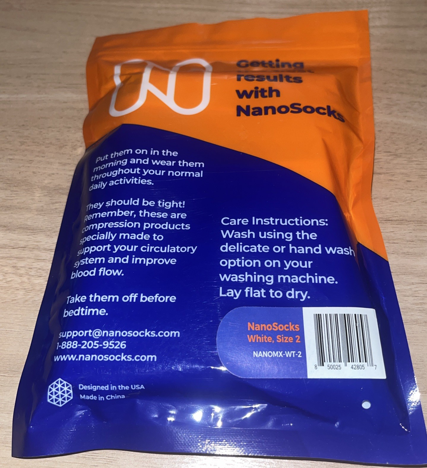 NEW! Nanosocks 3D Nano-Weave Technology Nanomx-WT-2 White- Size 2