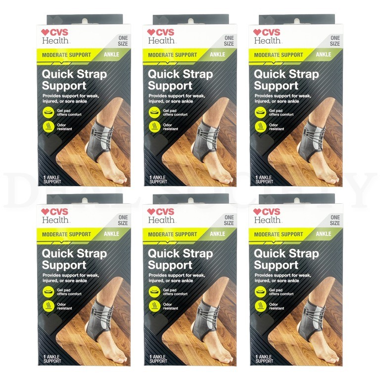 CVS Health Quick Strap Ankle Support Moderate Support One Size Lot of 6