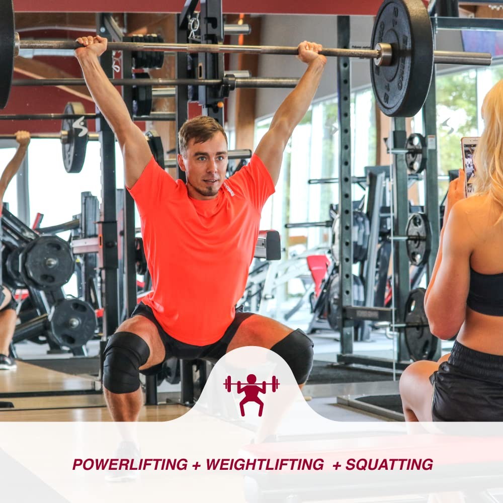Knee Wraps for Weightlifting (Pair) with Bag – Knee Wraps for Squatting – Knee