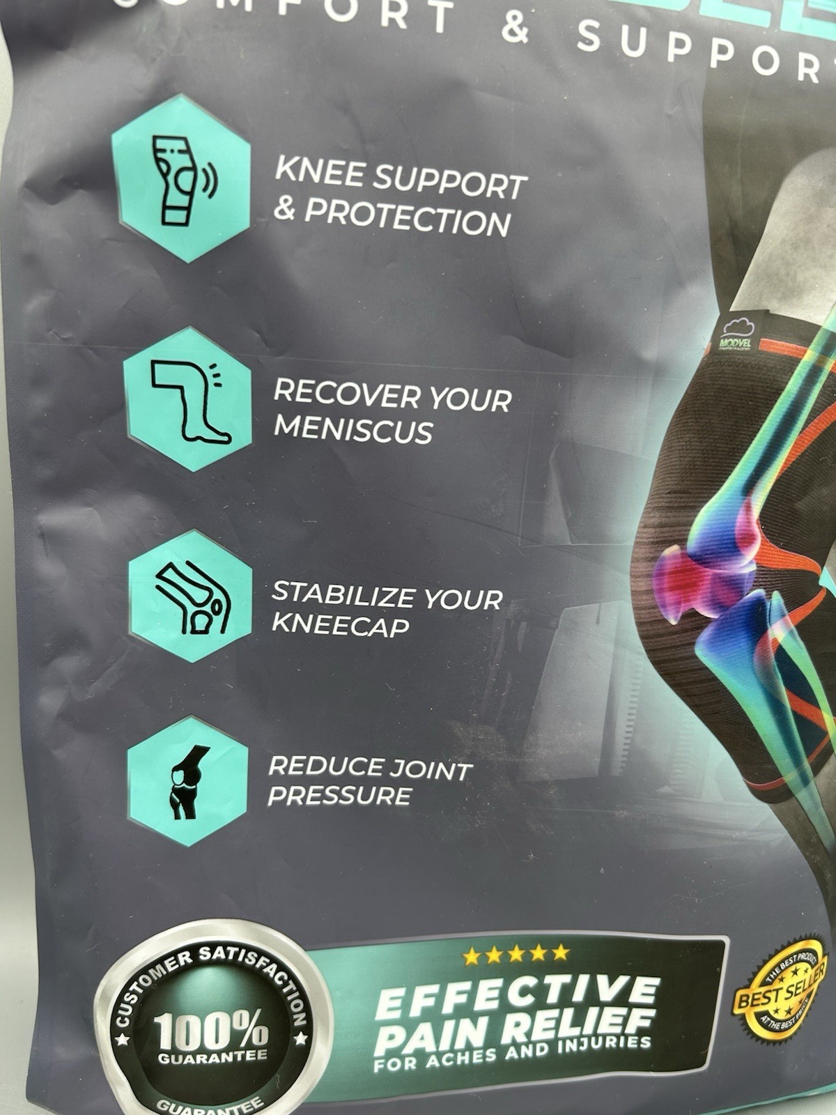 NEW Knee Sleeve Pair Support Size M Support Sports Pain Relief Compression SKU6