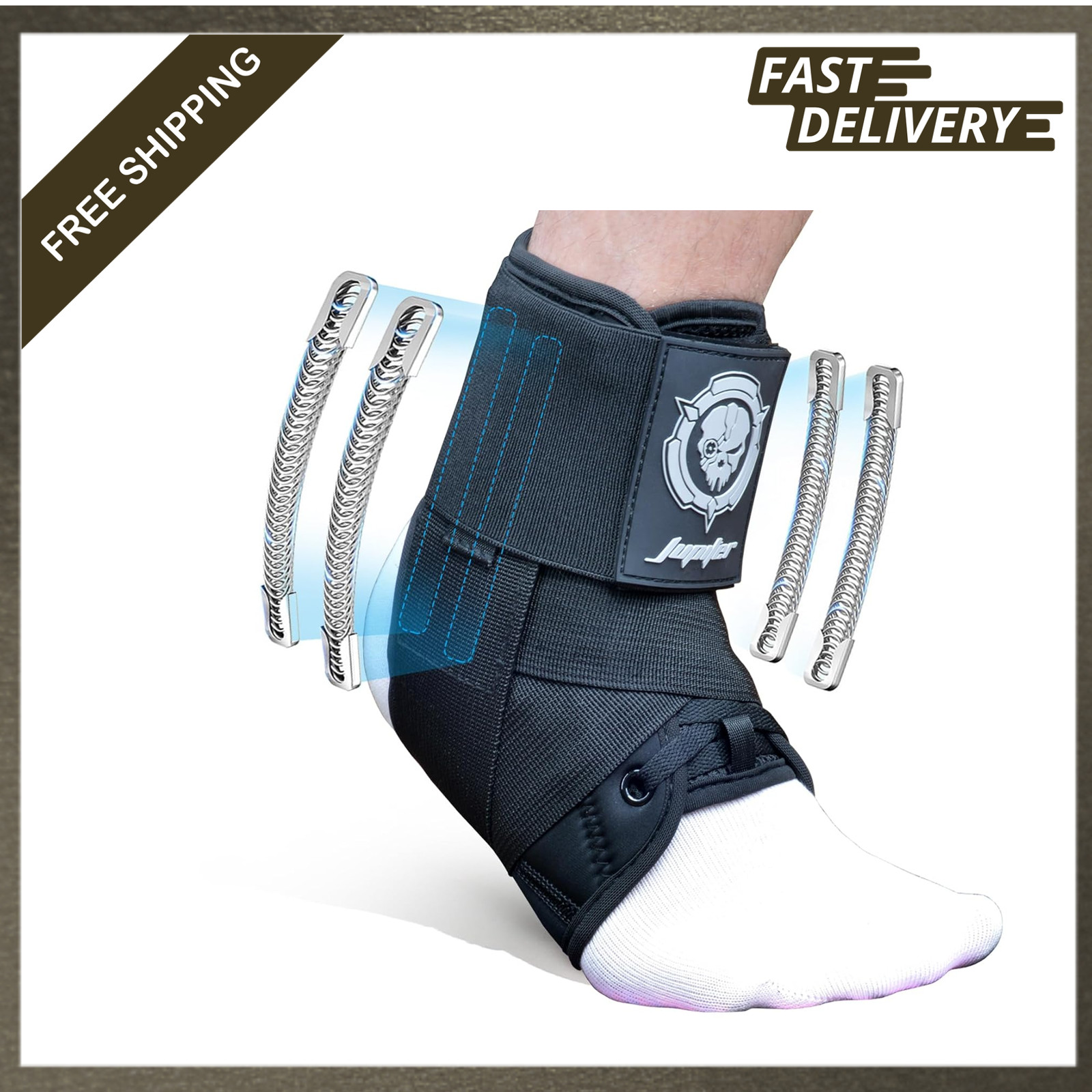 Ankle Brace for Sprained Ankles Men Women Neoprene Support Dual Springs Injury