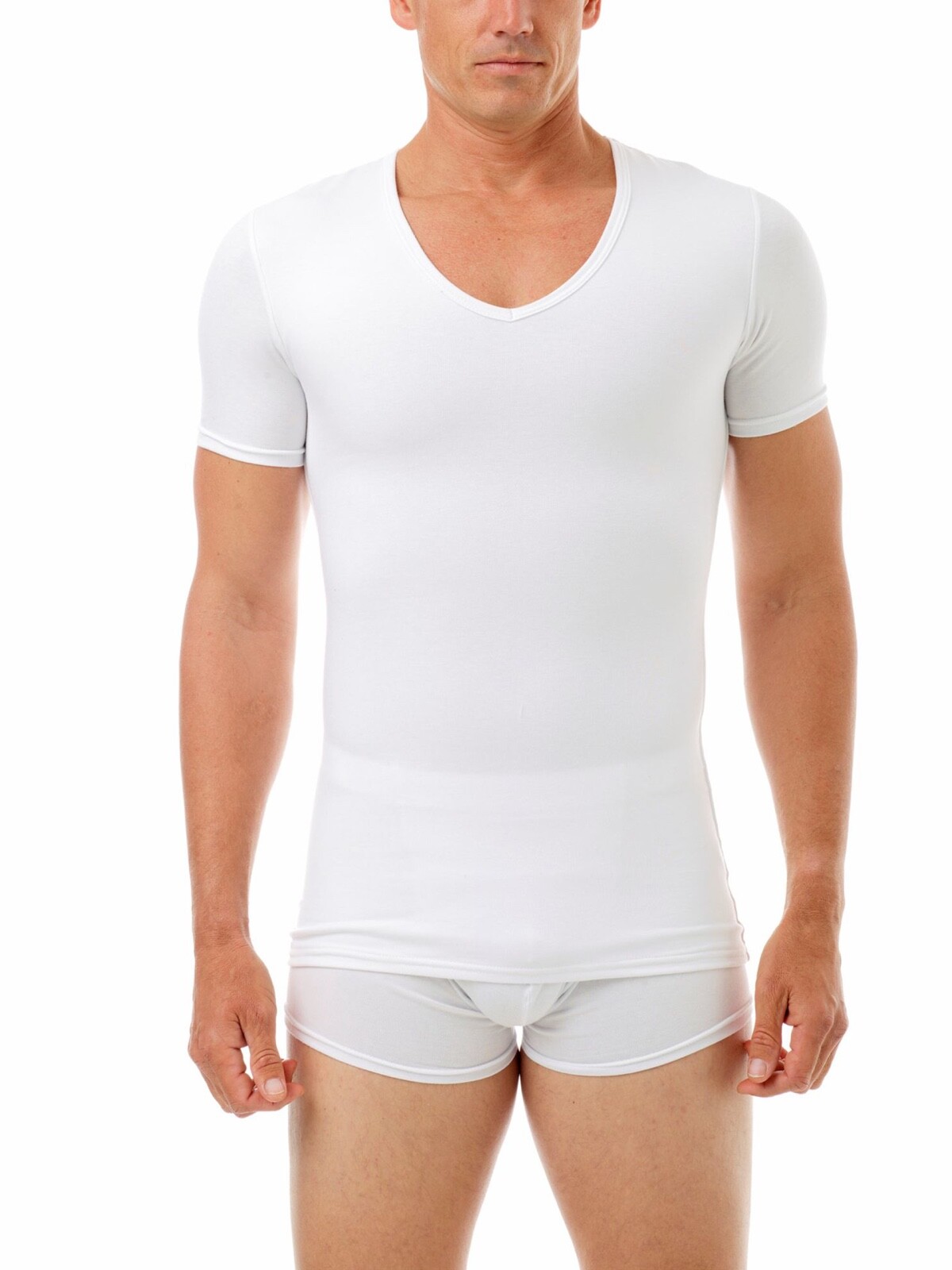 Mens Microfiber Concealer Compression V Neck T-Shirt MADE THE USA UnderWorks