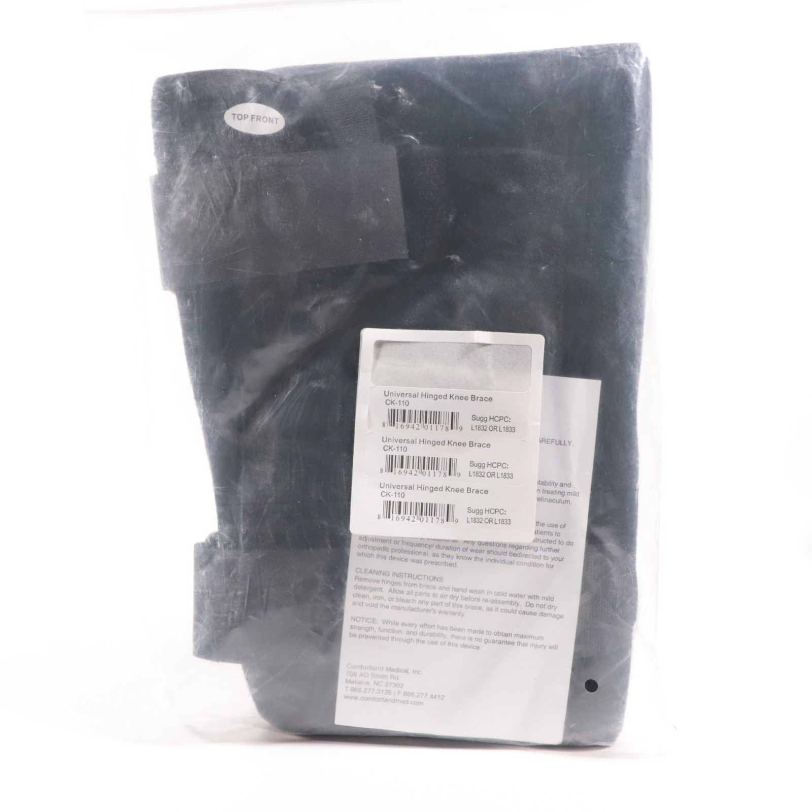 Comfortland CK-110 Universal Hinged Knee Brace NEW Black