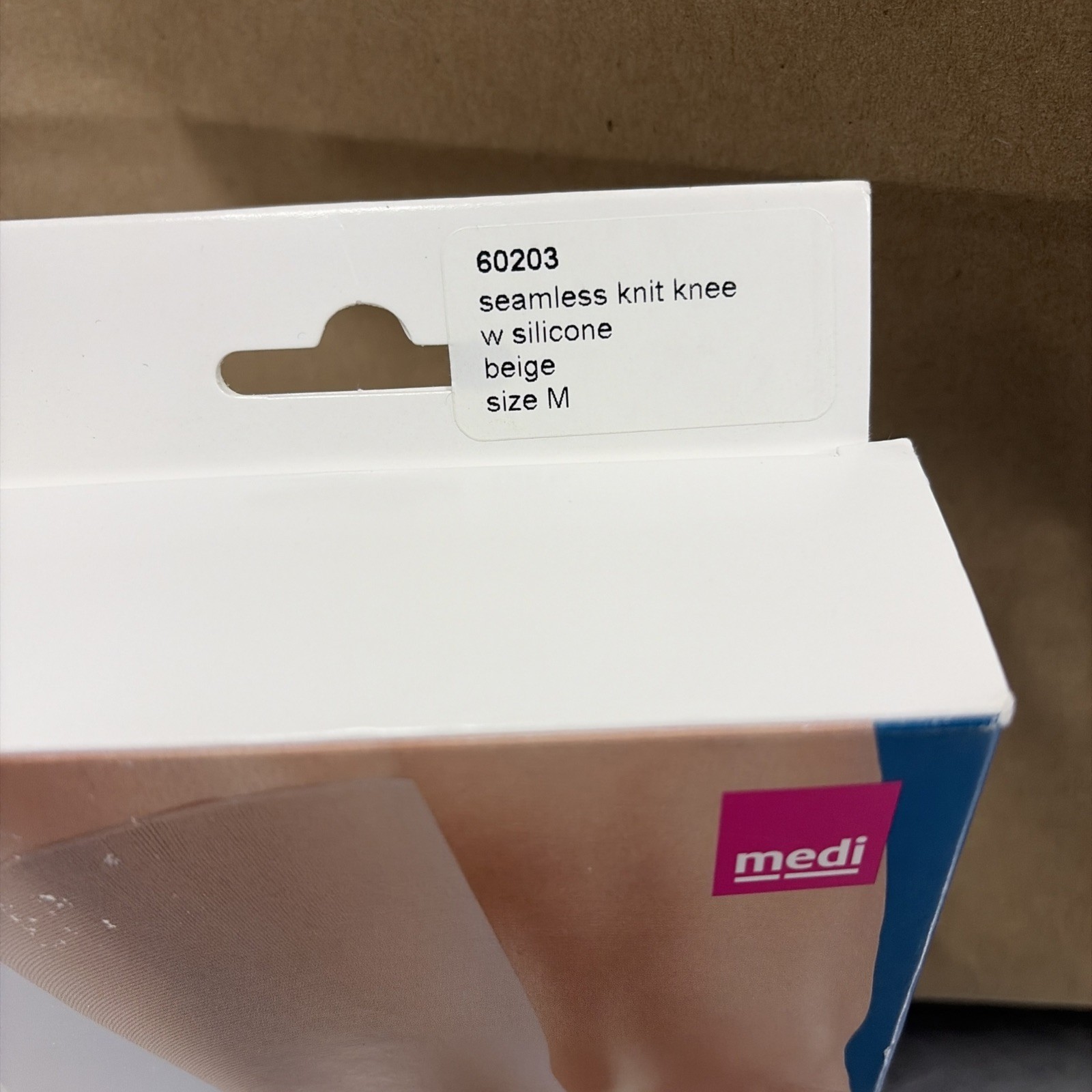 Mediven Seamless Knit Knee Support Silicone Top Band (Beige) Medium 60203