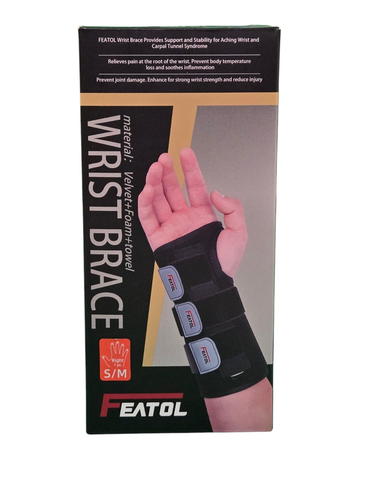 FEATOL wrist brace S/M Small Medium Right Hand Carpal Tunnel Syndrom
