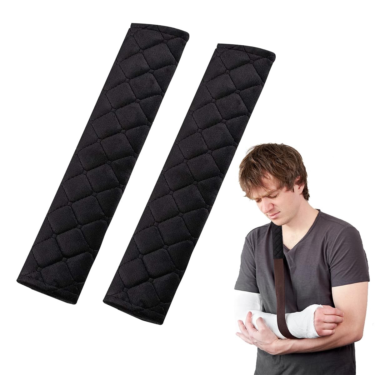 TELADESHX 2 Pcs Strap Cushion for Arm Sling Shoulder Covers Brace Black