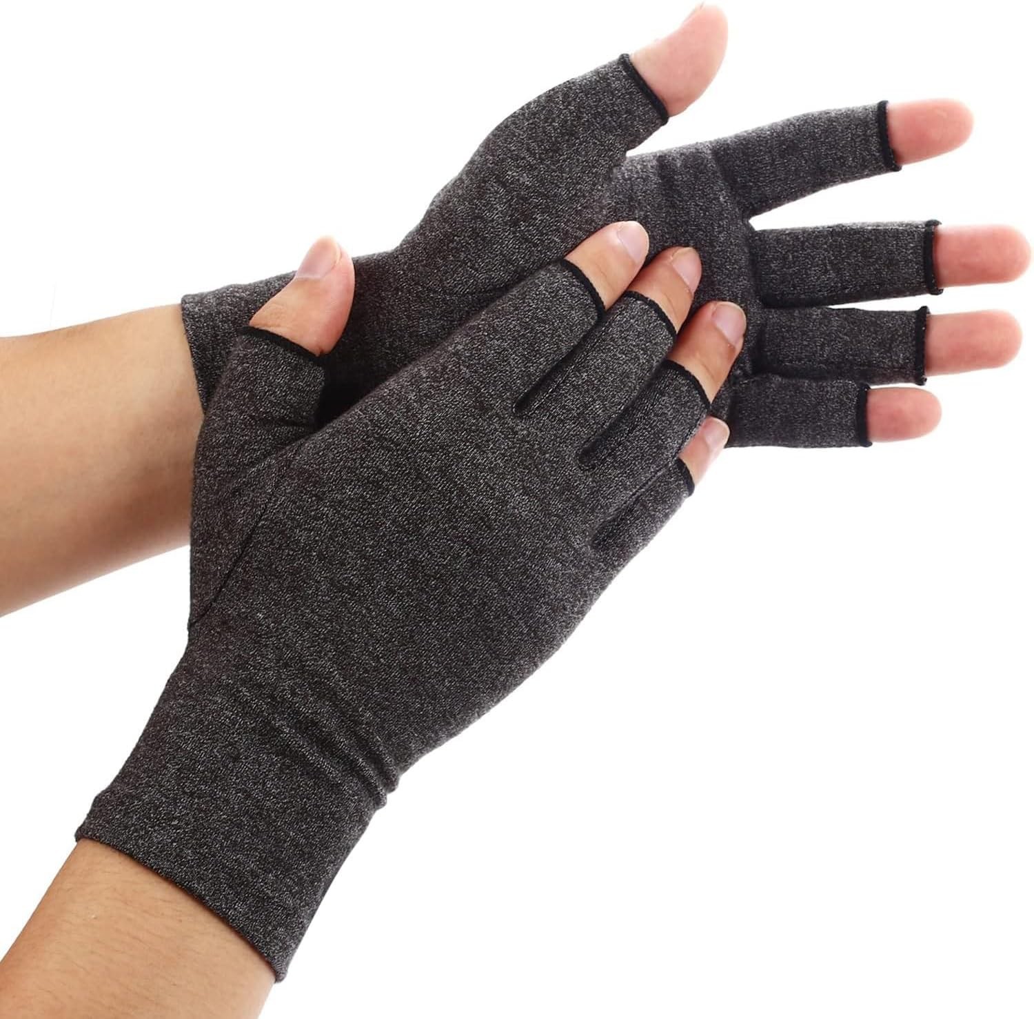 All-Day Comfort Arthritis Gloves for Men and Women – Fingerless, Medium Size