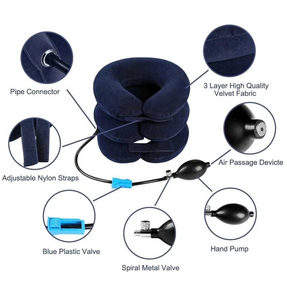 RUNZI Cervical Neck Traction Device Inflatable Stretcher, One Size, Blue