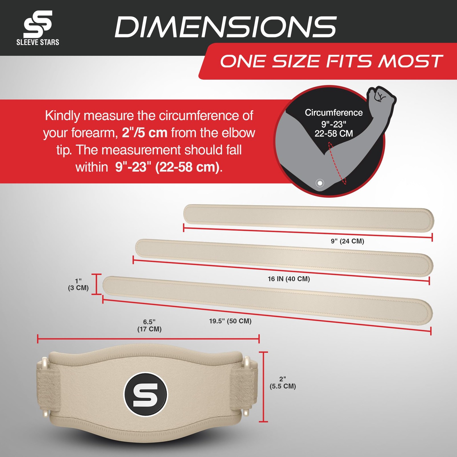 Sleeve Stars Tennis Elbow Brace for Men & Women, Tendonitis Elbow Brace & Strap