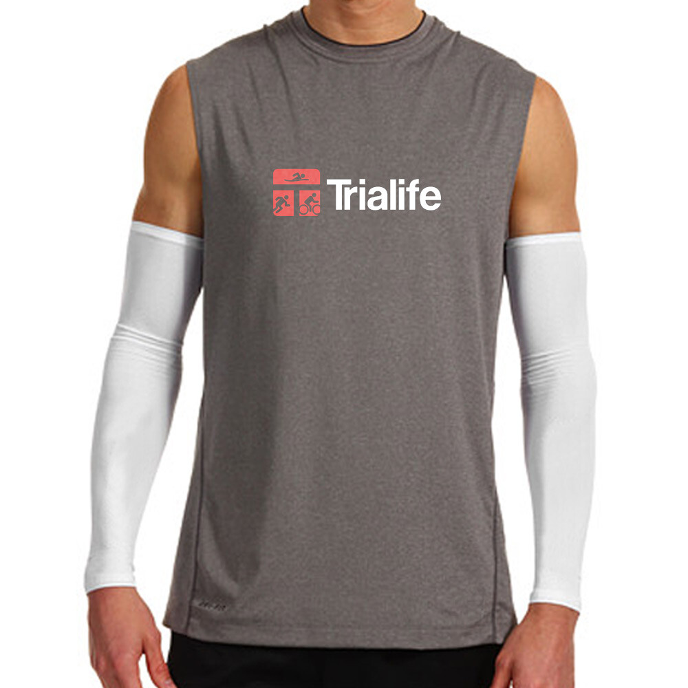 Experience relief during sports with this Pair of White Compression Arm Sleeves