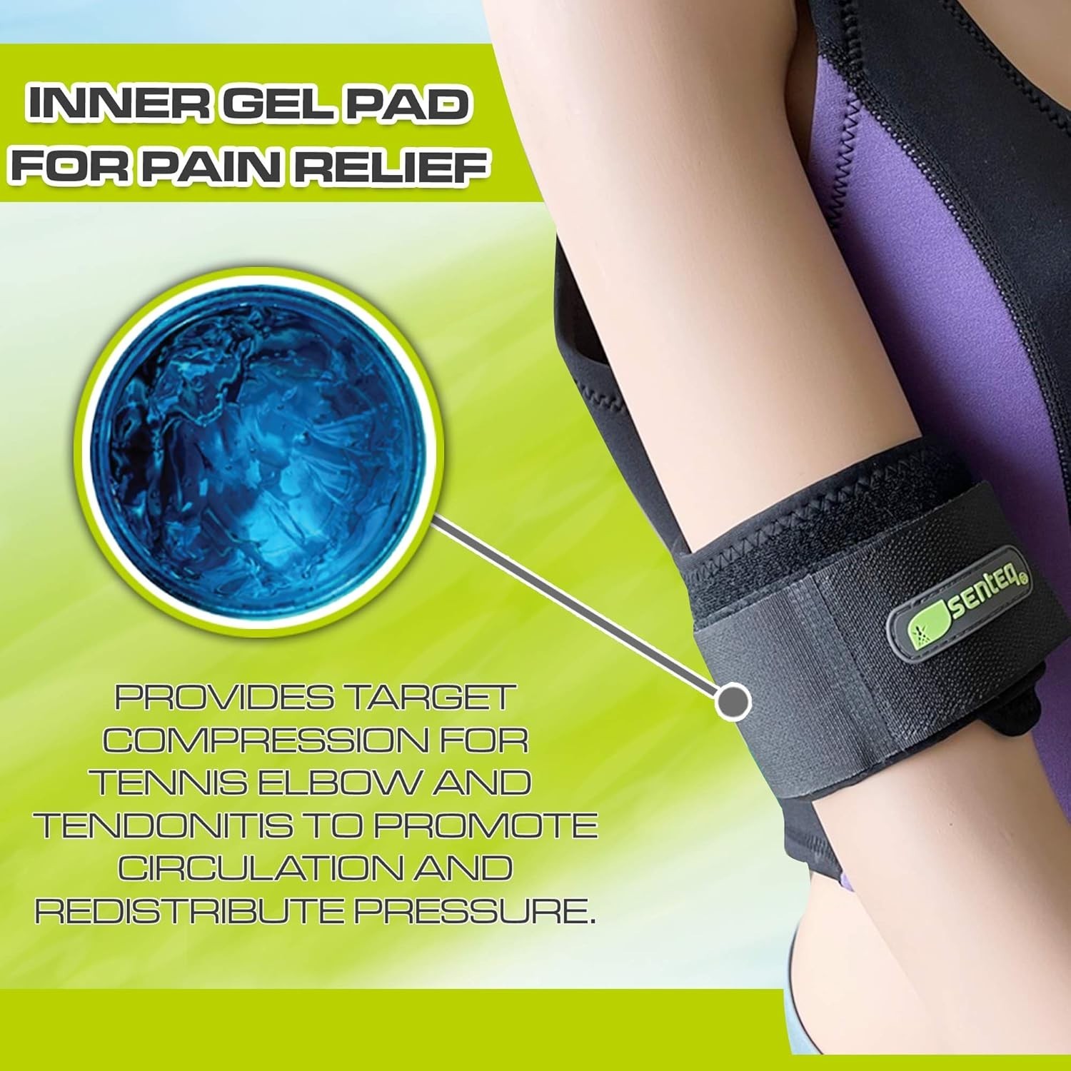 Black Tennis Elbow Brace: Arm Band for Tennis Elbow, Golfer Elbow and Forearm…