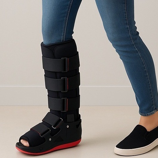 XcelTrax Walking Boot Large Medical Orthopedic Fracture Support Black Red
