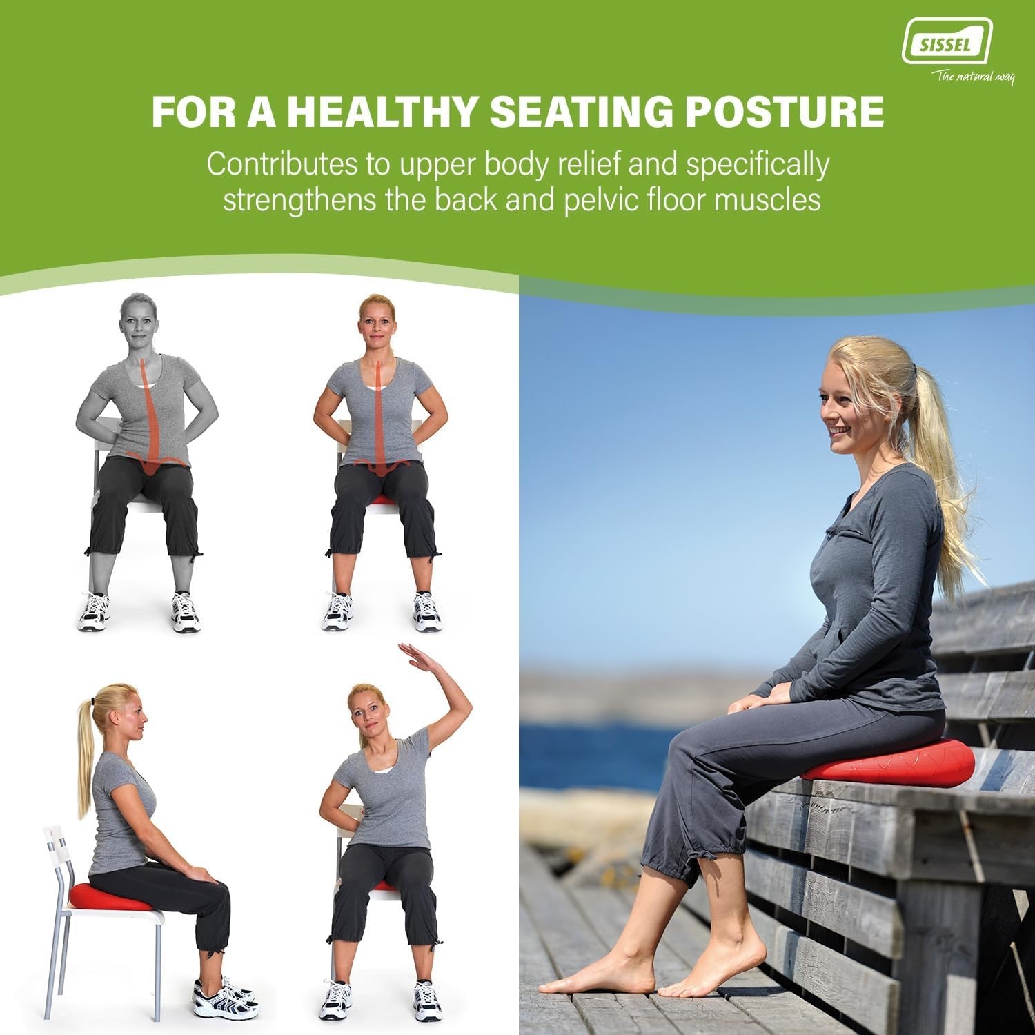 SITFIT 33 cm Black | Active Sitting & Training | Strengthens Back & Pelvic Fl…