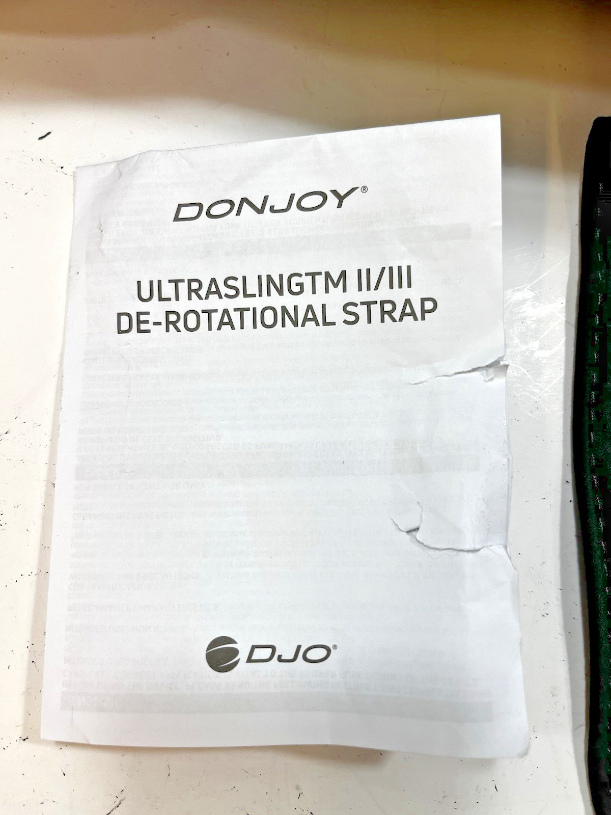 DONJOY ULTRASLING III Size LARGE w/ De-Rotational Strap – Blk – Ships Fast!