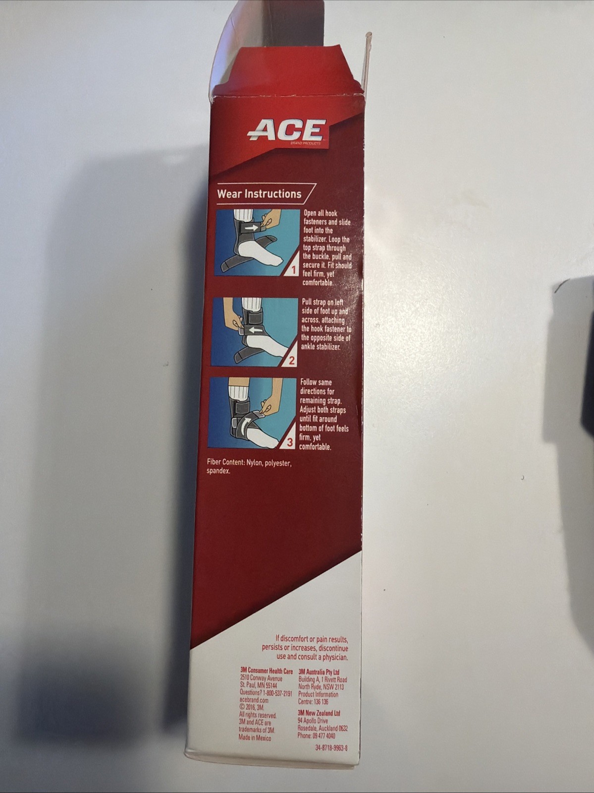 ACE Brand Deluxe Ankle Stabilizer Support Level 3 Adjustable Black