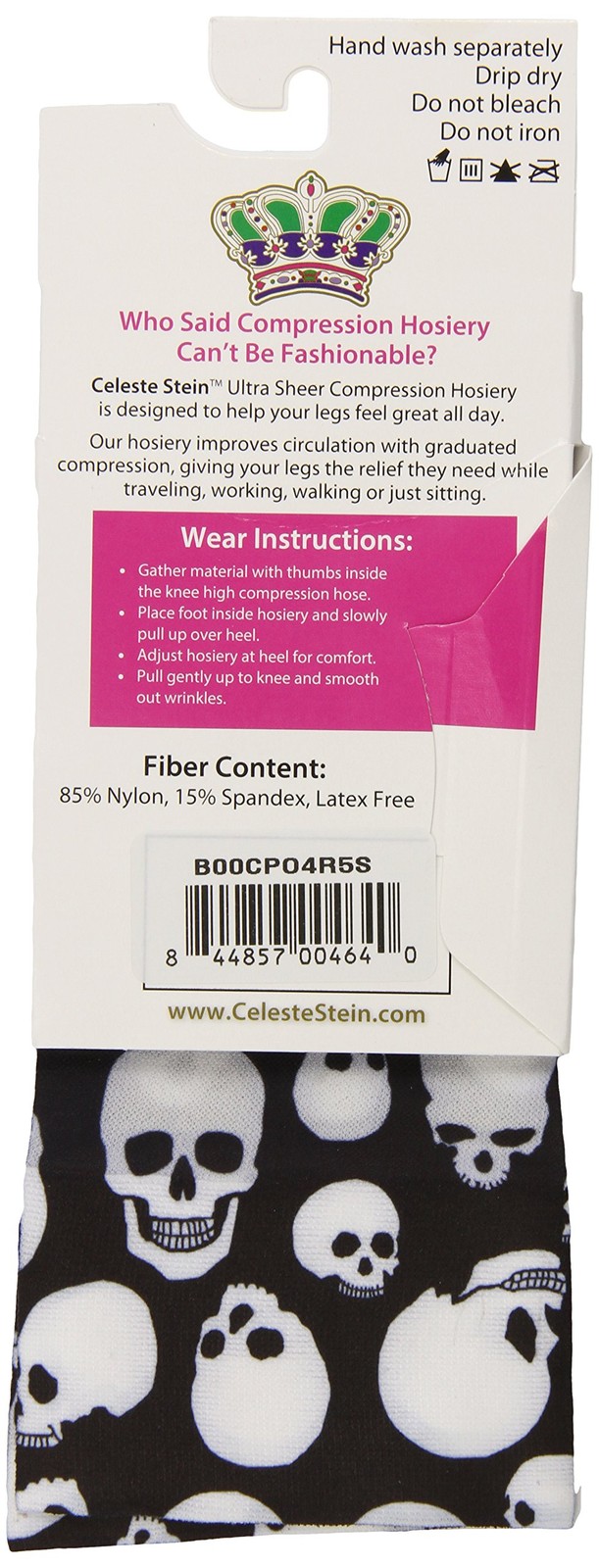 Celeste Stein Therapeutic Compression Socks, Skulls, 8-15 0.6 Ounce, Skulls