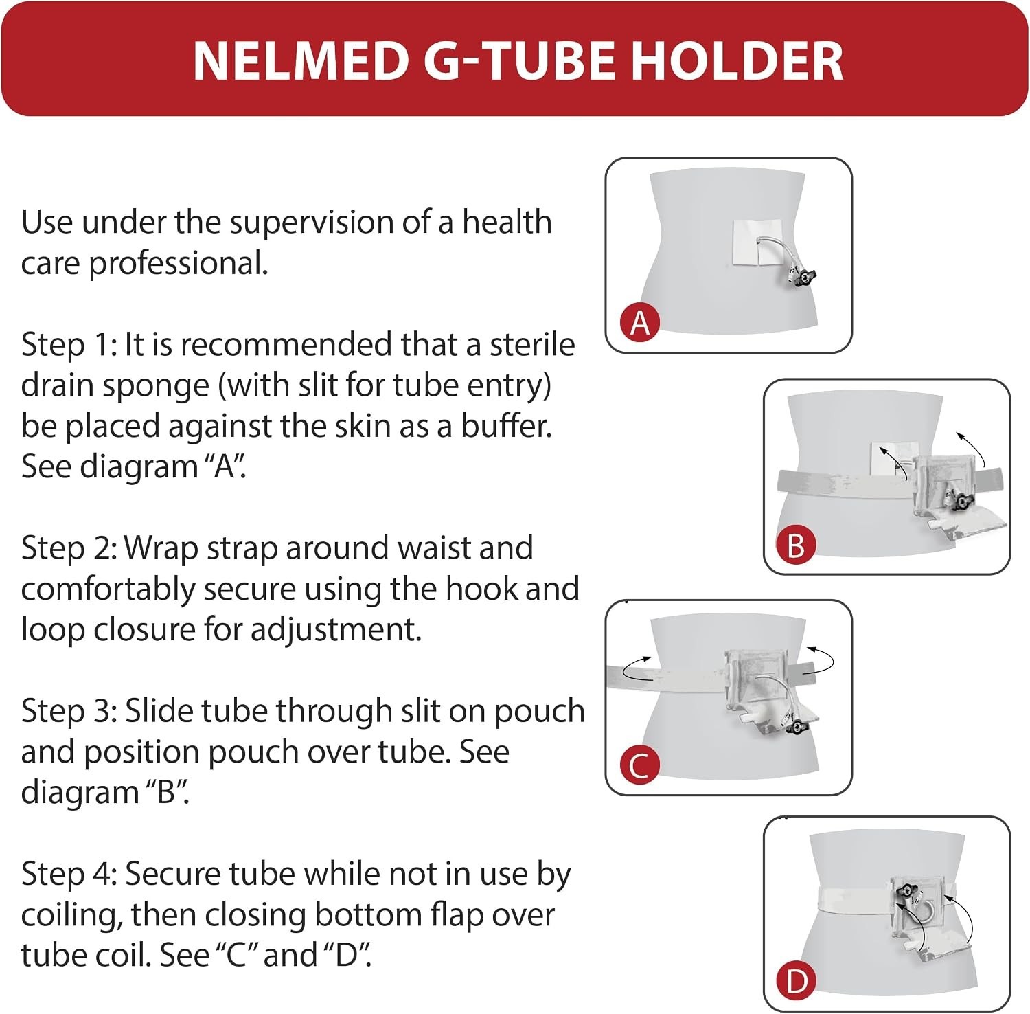 Comfortable G-Tube Holder for PEG & J Tubes – Adjustable, No Latex (SM 30-45 in)