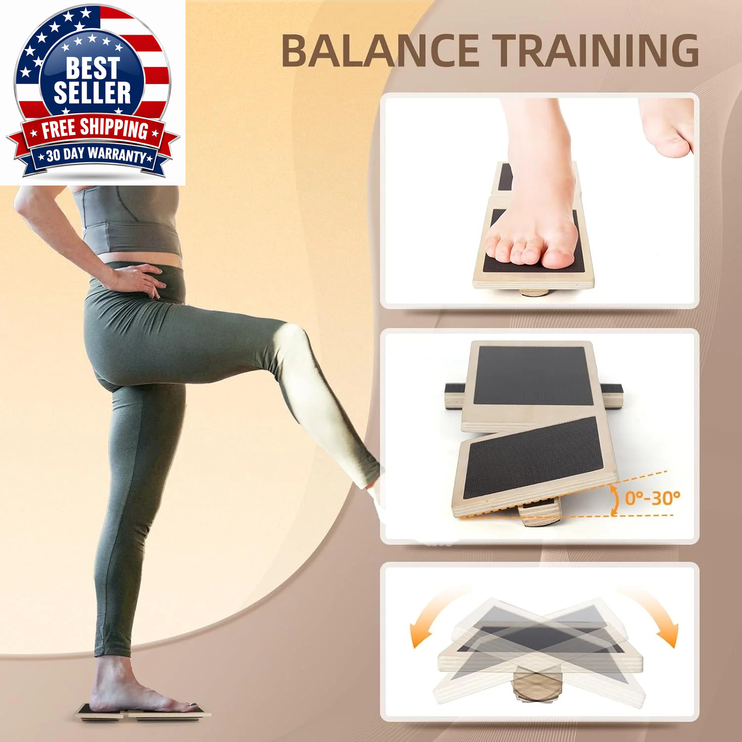 Ankle Strengthener Exerciser for Sprained, Single Foot Balance Board, Non-Slip W