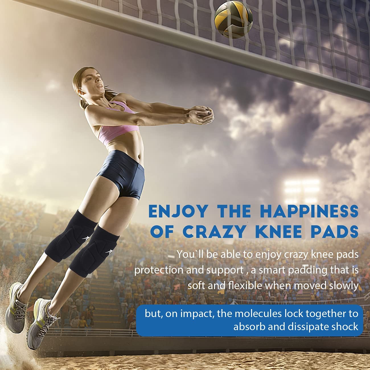 Volleyball Knee Pads,Knee Compression Sleeve Support for Men Women with High …