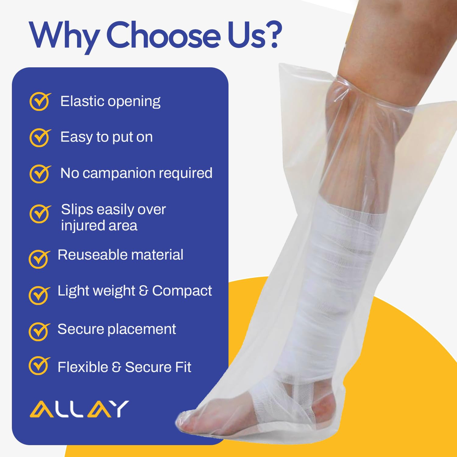 Cast Covers for Shower Leg – 2Pcs Leg Cast Cover for Showering – Watertight Seal