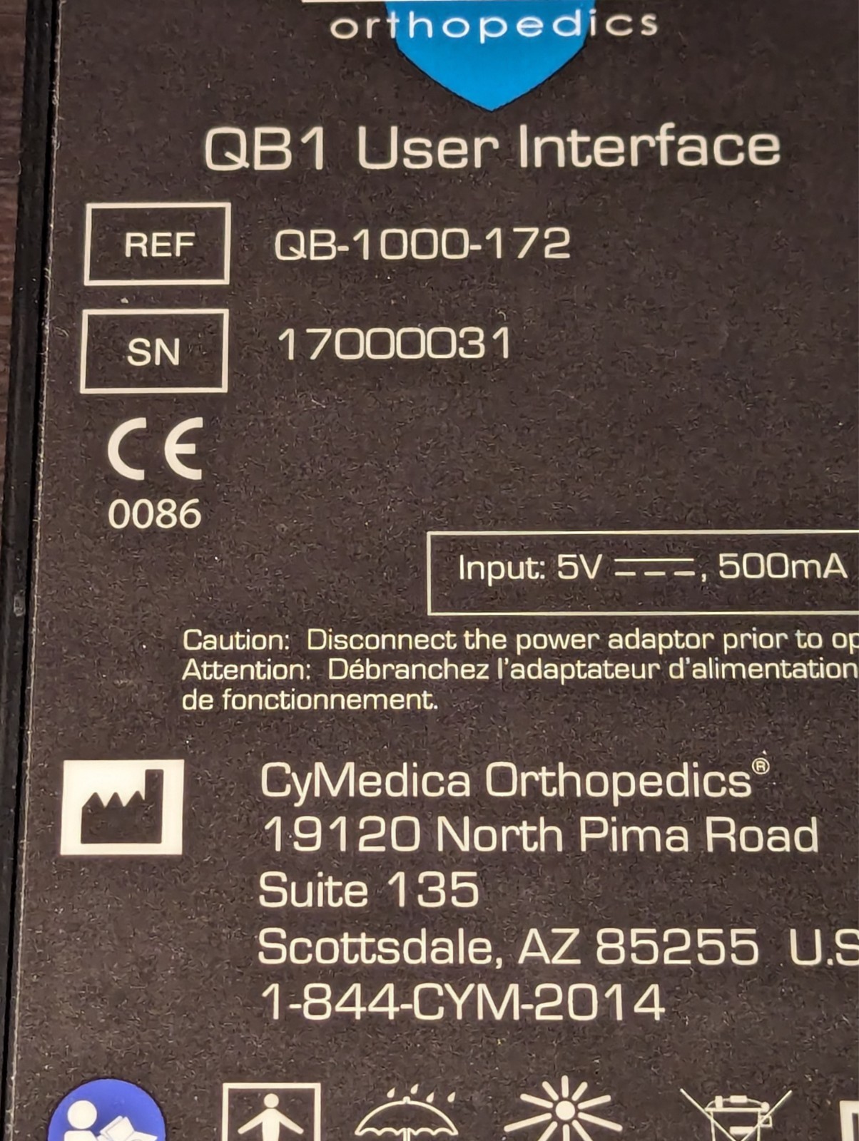 CyMedica Orthopedics QB1 Rehabilitation System Remote ONLY – Electronic Remote