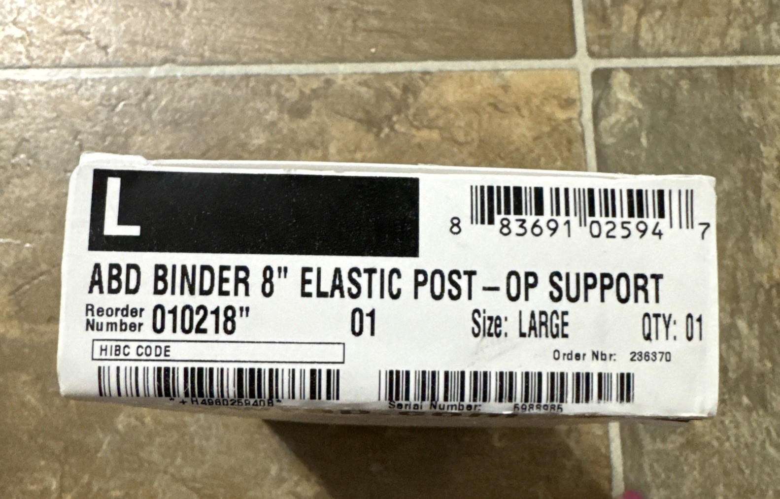 New EZY Wrap 8” Lg White Elastic Binder Ideal for Injury Post Surgery Support