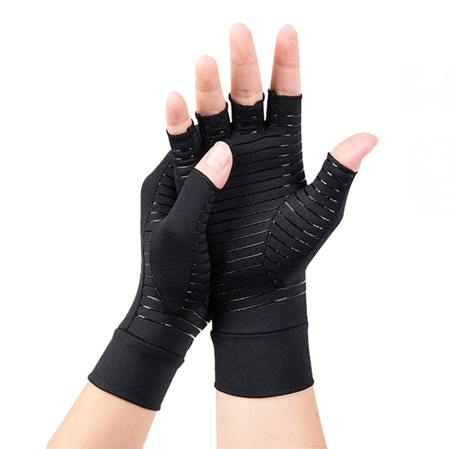 Copper Compression Gloves Fingerless Arthritis Pain Relief for Carpal Tunnel