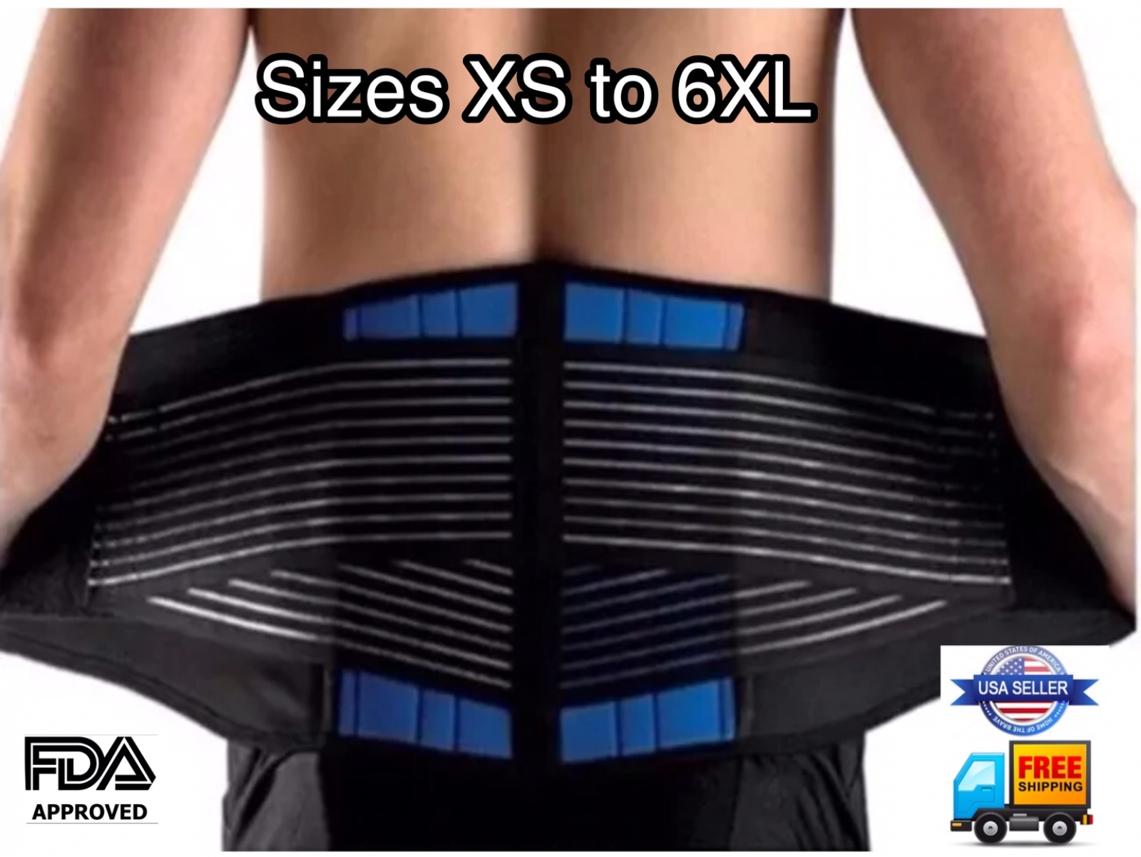 Neoprene Deluxe belt ~ Pain Relief~Double Pull Lumbar Lower, Back Support Brace
