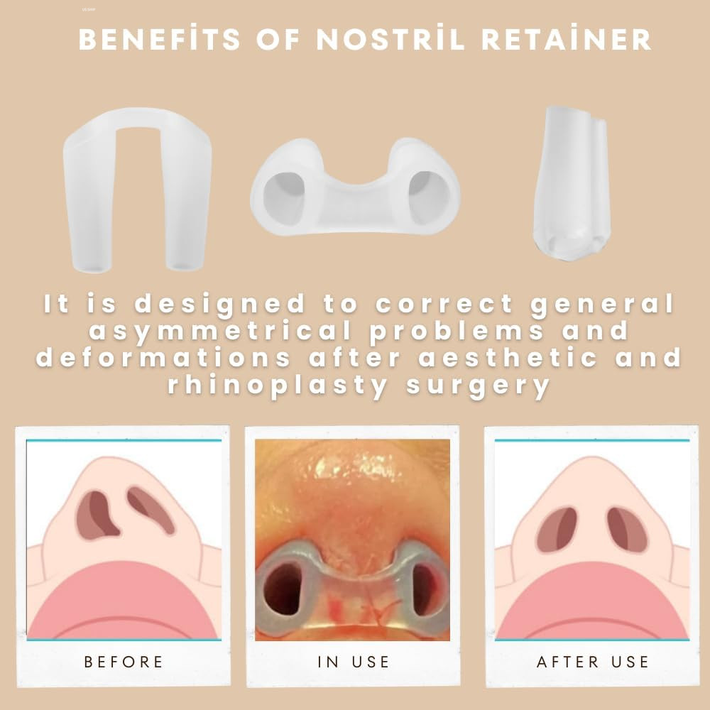 Silicone Nostril Retainer for Rhinoplasty Surgery 100% Silicone 10 Size