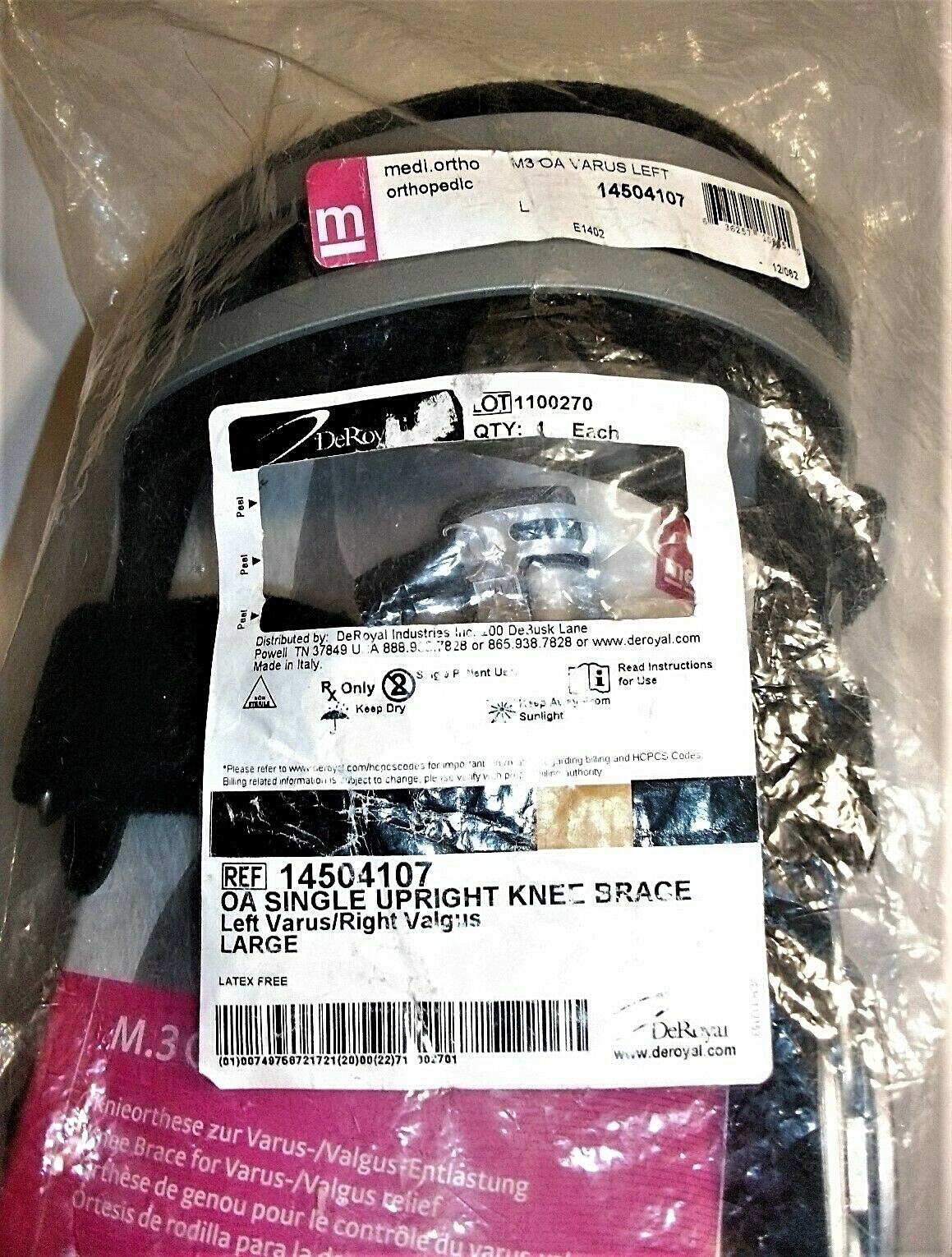 DeRoyal M.3 OA Knee Brace Left Varus Right Valgus