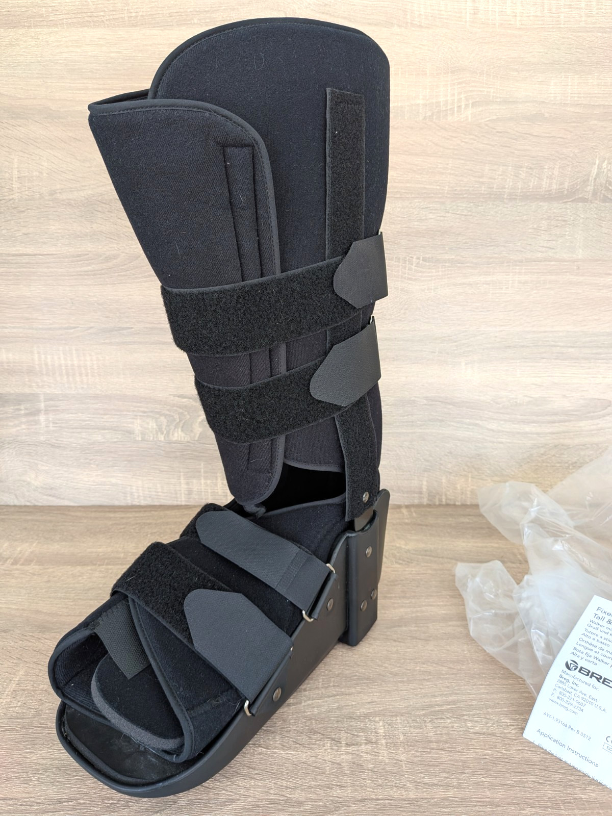 Breg Walker Ankle Fixed Tall Walking Boot XL BLACK 00065 Adjustable Straps