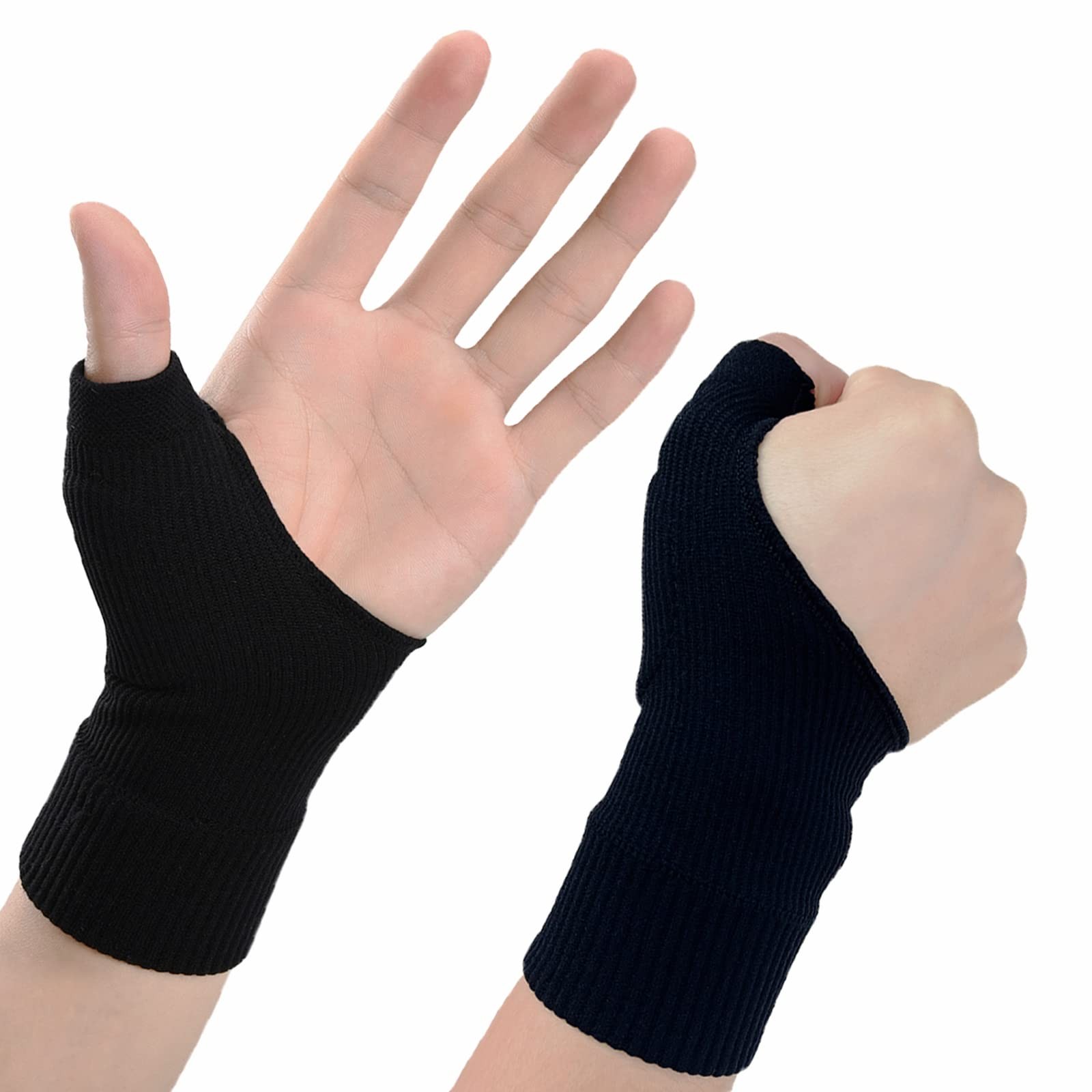 Thumb Wrist Arthritis Gloves (2Pcs), Elastic Compression Sleeves Fingerless G…