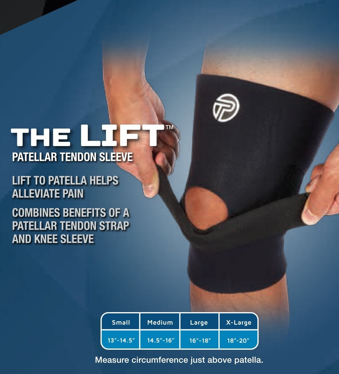 Pro-Tec Athletics The Lift Knee Support, Patellar Tendon Strap Small, Black