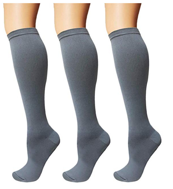 (3 Pairs) Compression Socks Knee High 15-20mmHg Graduated Support Men’s Women’s