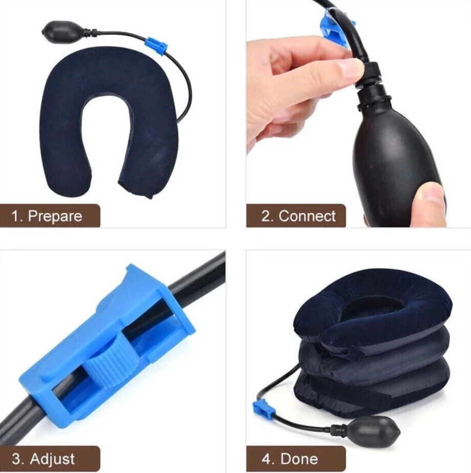 Cervical Neck Traction Device Collar Brace Support Pain Relief Stretcher Therapy