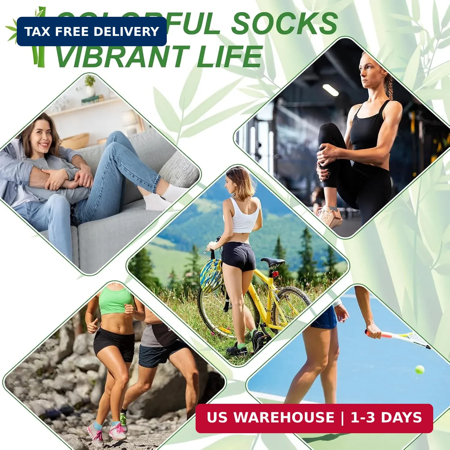 6 Pairs Thin Breathable Bamboo Ankle Socks for Women | Cooling Moisture Wicking