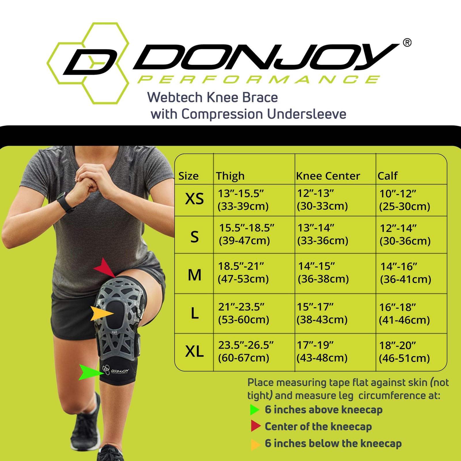 DonJoy Performance WEBTECH Knee Brace Black Medium