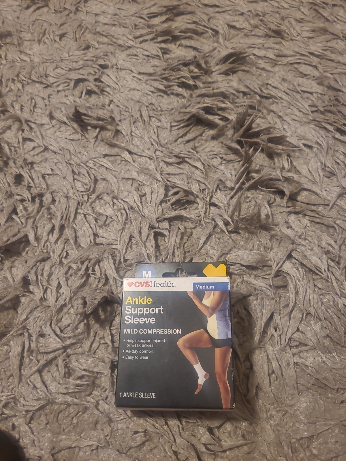 Ankle Support Sleeve CVS Health M Mild Compression White