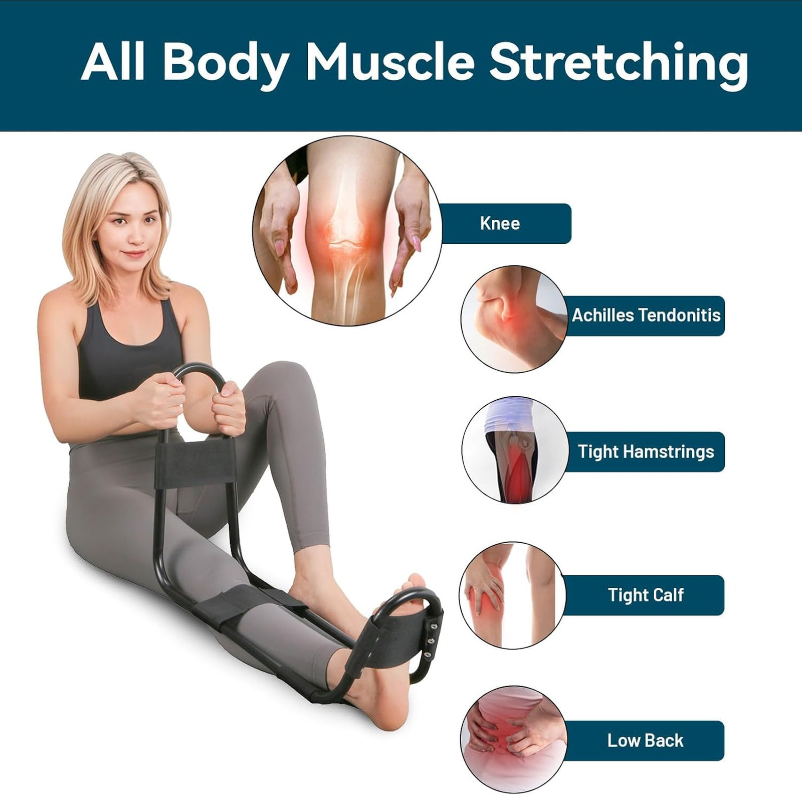 Hamstring Stretching Device Leg Flexibility Tool Adjustable Knee Extension