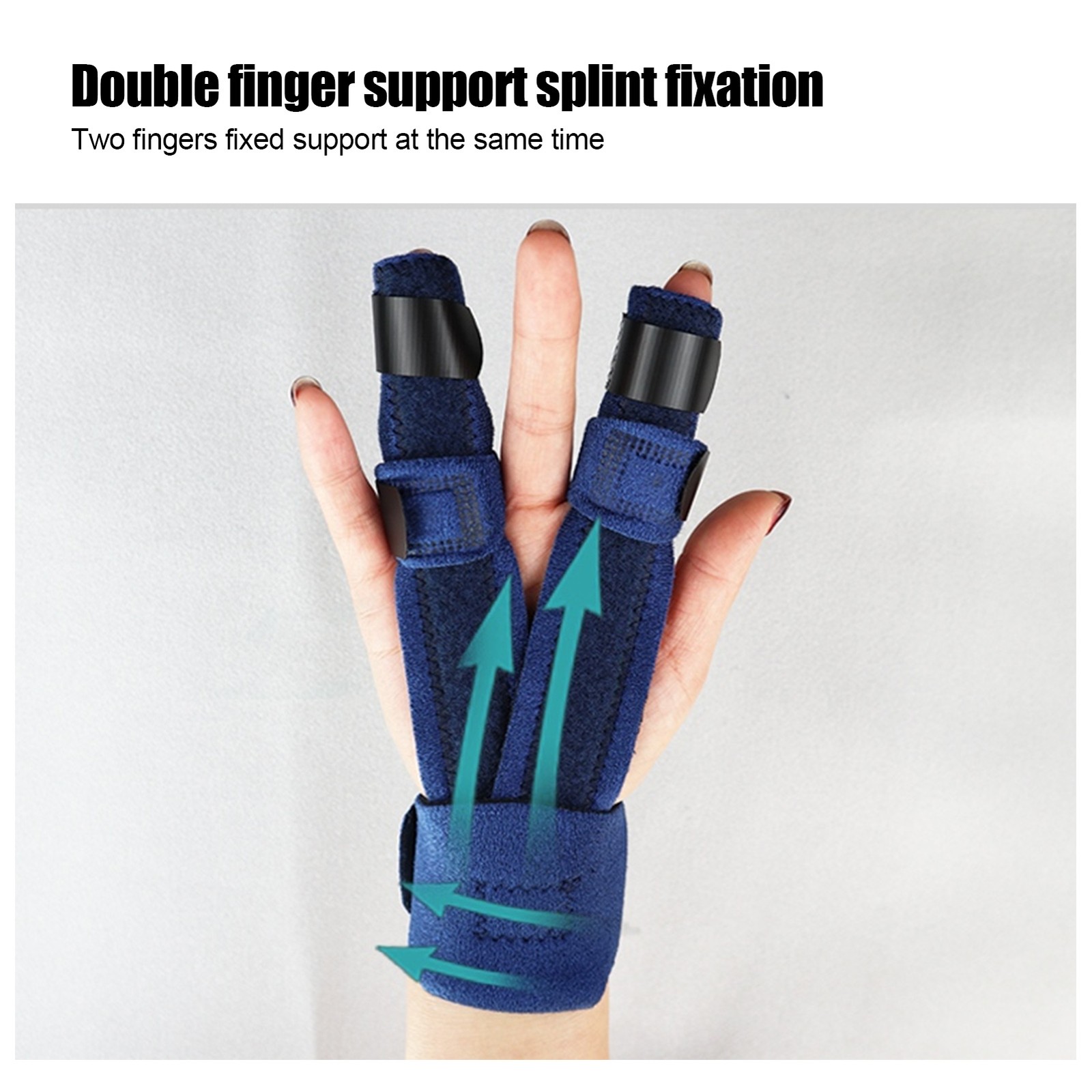 Two Fingers Splint Broken Injury Finger Adjustable Support Protective Correc