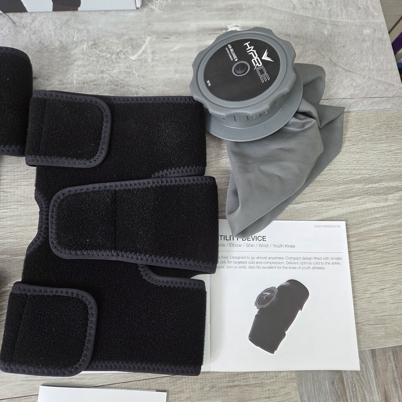 Hyperice Knee & Utility Ice Compression Therapy Wrap Bundle Open Box Left Right