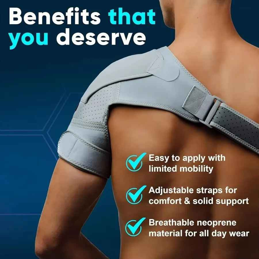 Shoulder Brace Adjustable Compression Arm Sling Unisex Injury Relief Support Fit