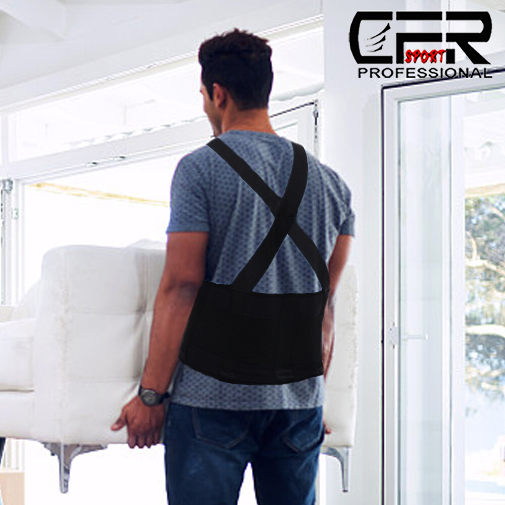 Adjustable Back Brace Lumbar Support Belt with Suspenders Heavy Duty Weight Lift