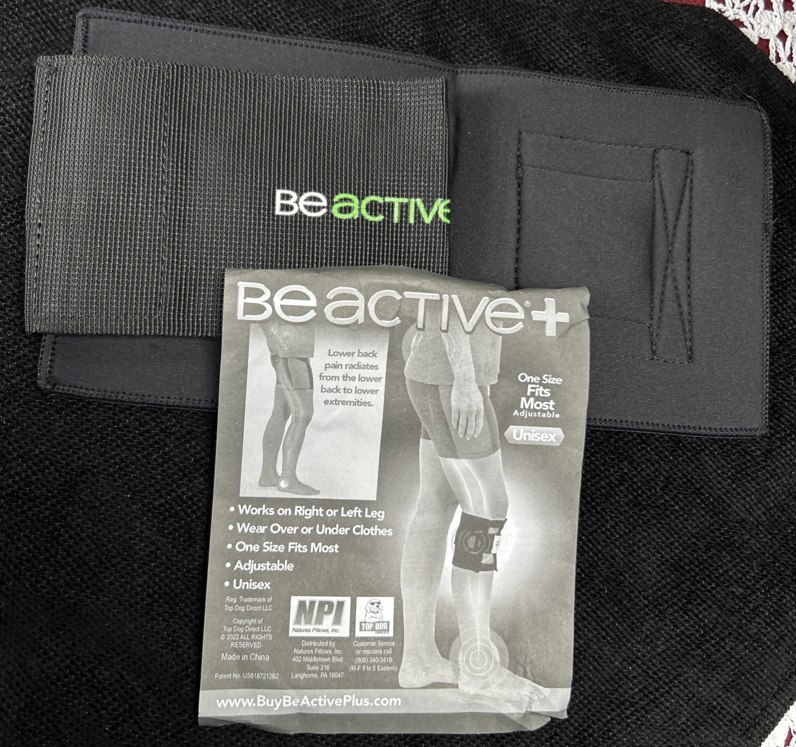 BeActive + Acupressure Calf Wrap for Back Pain Relief, Unisex, One Size New