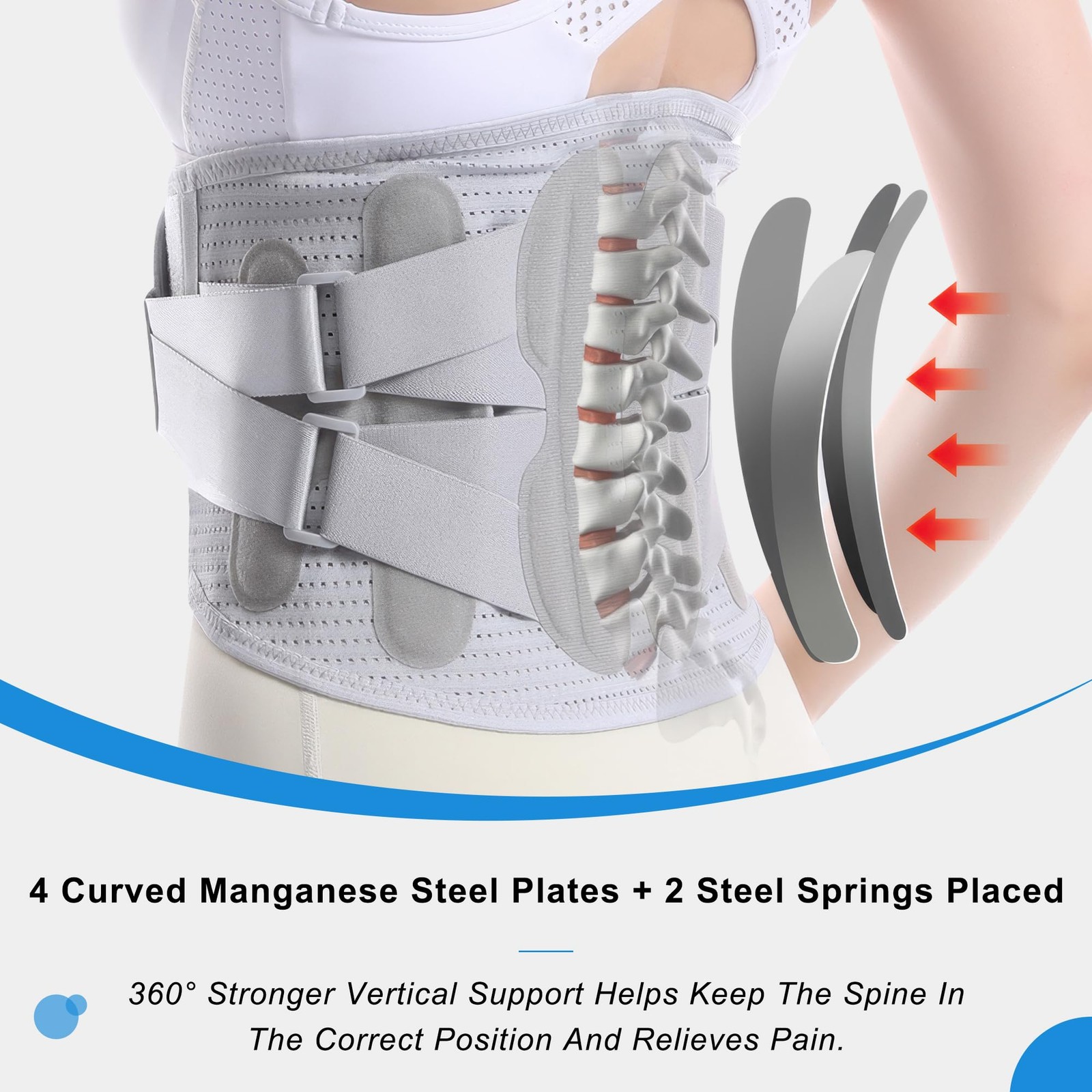 DOKIBI Back Brace Lower Back Pain Relief Women Adjustable Lumbar Support Belt