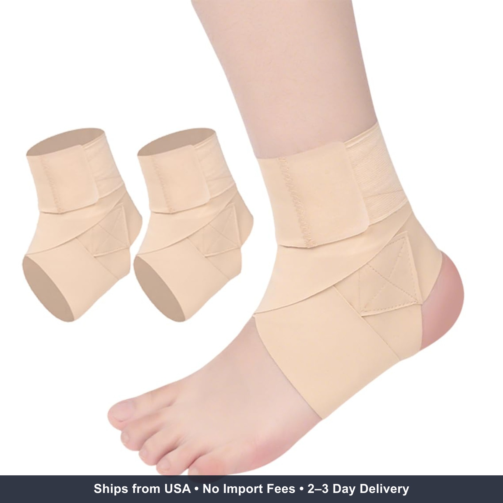 Ankle Braces for Men & Women, 2 pcs Thin Elastic Ankle Brace Ankle Compression S